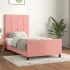 Cadru de pat fără saltea roz 120x190 cm catifea GartenMobel Dekor