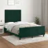Cadru de pat fără saltea verde închis 120x190 cm catifea GartenMobel Dekor