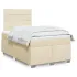 Pat box spring cu saltea, crem, 140x200 cm, textil GartenMobel Dekor