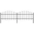 Gard de grădină cu vârf suliță, negru, 13,6 m, oțel GartenMobel Dekor