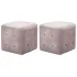 Taburet, 2 buc., roz, 30 x 30 x 30 cm, țesătură din catifea GartenMobel Dekor