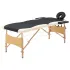 Masă pliabilă de masaj, 2 zone, negru și alb, lemn GartenMobel Dekor