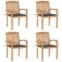 Scaune grădină stivuibile cu perne, 6 buc, lemn masiv tec GartenMobel Dekor