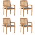 Scaune grădină stivuibile cu perne, 6 buc, lemn masiv tec GartenMobel Dekor