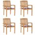 Scaune grădină stivuibile cu perne, 6 buc, lemn masiv tec GartenMobel Dekor