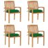 Scaune grădină stivuibile cu perne, 4 buc, lemn masiv tec GartenMobel Dekor