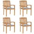 Scaune grădină stivuibile cu perne, 6 buc, lemn masiv tec GartenMobel Dekor