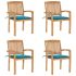 Scaune grădină stivuibile cu perne, 6 buc, lemn masiv tec GartenMobel Dekor