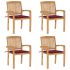 Scaune grădină stivuibile cu perne, 6 buc, lemn masiv tec GartenMobel Dekor