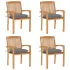Scaune grădină stivuibile cu perne, 4 buc, lemn masiv tec GartenMobel Dekor