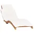Șezlong pliabil cu pernă alb crem, lemn masiv tec GartenMobel Dekor