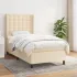 Pat box spring cu saltea, crem, 140x200 cm, textil GartenMobel Dekor