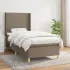 Pat box spring cu saltea, gri taupe, 200x200 cm, textil GartenMobel Dekor