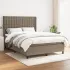 Pat box spring cu saltea, crem, 140x200 cm, textil GartenMobel Dekor