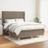 Pat box spring cu saltea, gri taupe, 200x200 cm, textil GartenMobel Dekor