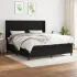 Pat box spring cu saltea, negru, 140x190 cm, textil GartenMobel Dekor