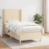 Pat box spring cu saltea, crem, 200x200 cm, textil GartenMobel Dekor