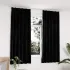 Draperii opace cu cârlige, 2 buc., negru, 140x245 cm, catifea GartenMobel Dekor