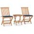 Set mobilier exterior pliabil cu perne, 3 piese, lemn masiv tec GartenMobel Dekor