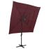 Umbrelă cu 4 niveluri, stâlp aluminiu, roșu bordo, 250x250 cm GartenMobel Dekor