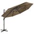 Umbrelă soare cu 4 niveluri, stâlp aluminiu, roșu bordo, 3x3 cm GartenMobel Dekor