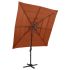 Umbrelă cu 4 niveluri, stâlp aluminiu, roșu bordo, 250x250 cm GartenMobel Dekor
