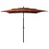 Umbrelă grădină 3 niveluri, stâlp aluminiu, azuriu, 2,5x2,5 m GartenMobel Dekor