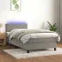Pat cu arcuri cu saltea și LED, gri deschis, 160x220 cm, catifea GartenMobel Dekor