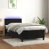 Pat cu arcuri cu saltea și LED, negru, 90x210 cm, catifea GartenMobel Dekor