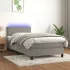 Pat cu arcuri cu saltea și LED, gri deschis, 160x220 cm, catifea GartenMobel Dekor