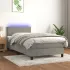 Pat cu arcuri cu saltea și LED, gri deschis, 160x220 cm, catifea GartenMobel Dekor