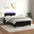 Pat cu arcuri cu saltea și LED, negru, 90x210 cm, catifea GartenMobel Dekor