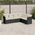 Set mobilier de grădină cu perne, 6 piese, negru, poliratan GartenMobel Dekor