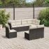 Set mobilier de grădină cu perne, 8 piese, negru, poliratan GartenMobel Dekor