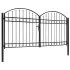 Poartă de gard Assen Ușă dublă cu blat arcuit din oțel 300x150 cm GartenMobel Dekor
