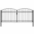 Poartă de gard Assen Ușă dublă cu partea superioară arcuită din oțel 300x125 cm GartenMobel Dekor