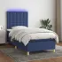 Pat cu arcuri, saltea și LED, Gri taupe, 100x200 cm, textil GartenMobel Dekor