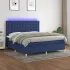 Pat cu arcuri, saltea și LED, gri taupe, 160x200 cm, textil GartenMobel Dekor