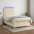 Pat cu arcuri, saltea și LED, gri taupe, 120x200 cm, textil GartenMobel Dekor