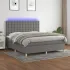 Pat cu arcuri, saltea și LED, gri taupe, 180x200 cm, textil GartenMobel Dekor