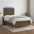 Pat cu arcuri, saltea și LED, gri taupe, 120x200 cm, textil GartenMobel Dekor