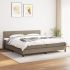 Pat box spring cu saltea, crem, 200x200 cm, textil GartenMobel Dekor
