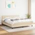 Pat box spring cu saltea, crem, 200x200 cm, textil GartenMobel Dekor