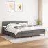 Pat box spring cu saltea, gri deschis, 200x200 cm, textil GartenMobel Dekor