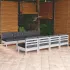 Set mobilier de grădină cu perne gri, 9 piese, lemn masiv pin GartenMobel Dekor