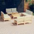 Set mobilier grădină cu perne, 5 piese, antracit, lemn de pin GartenMobel Dekor