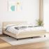 Pat box spring cu saltea, crem, 140x200 cm, textil GartenMobel Dekor