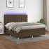 Pat cu arcuri, saltea și LED, gri taupe, 180x200 cm, textil GartenMobel Dekor