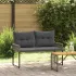 Bancă de exterior cu pernă Negru și Alb crem 118 x 55 x 82 cm GartenMobel Dekor