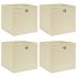 Cutii de depozitare, 4 buc., crem, 32x32x32 cm, textil GartenMobel Dekor